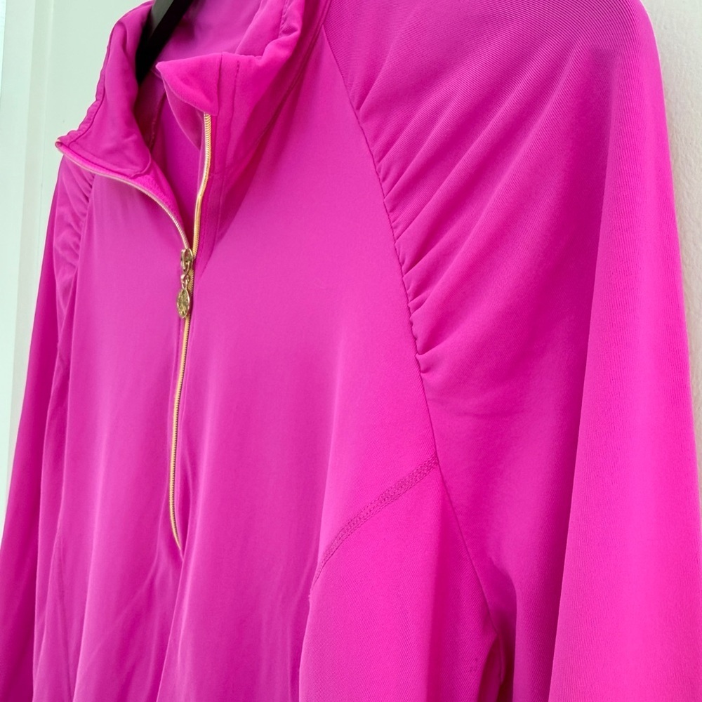Lilly Pulitzer Hot Pink Quarter-Zip Long Sleeve Top - Picture 3 of 7